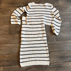 Striped Knit Sweater and Skirt Set